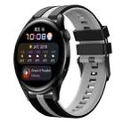 For Huawei Watch 3 22mm Two Color Sports Silicone Watch Band(Black+Grey) - 1