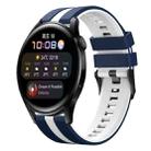 For Huawei Watch 3 22mm Two Color Sports Silicone Watch Band(Blue+White) - 1