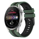 For Huawei Watch 3 Pro 22mm Two Color Sports Silicone Watch Band(Olive Green+Black) - 1