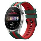 For Huawei Watch 3 Pro 22mm Two Color Sports Silicone Watch Band(Green+Red) - 1