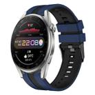 For Huawei Watch 3 Pro 22mm Two Color Sports Silicone Watch Band(Blue+Black) - 1