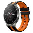 For Huawei GT2 Pro 22mm Two Color Sports Silicone Watch Band(Black+Orange) - 1