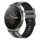 For Huawei GT2 Pro 22mm Two Color Sports Silicone Watch Band(Grey+Black) - 1