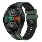 For Huawei Watch GT 2E 22mm Two Color Sports Silicone Watch Band(Olive Green+Black) - 1