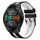 For Huawei Watch GT 2E 22mm Two Color Sports Silicone Watch Band(Black+White) - 1