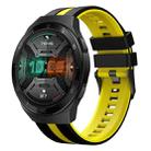 For Huawei Watch GT 2E 22mm Two Color Sports Silicone Watch Band(Black+Yellow) - 1