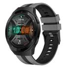 For Huawei Watch GT 2E 22mm Two Color Sports Silicone Watch Band(Grey+Black) - 1