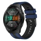 For Huawei Watch GT 2E 22mm Two Color Sports Silicone Watch Band(Blue+Black) - 1