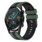 For Huawei GT2 46mm 22mm Two Color Sports Silicone Watch Band(Olive Green+Black) - 1