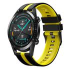 For Huawei GT2 46mm 22mm Two Color Sports Silicone Watch Band(Black+Yellow) - 1