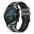 For Huawei GT2 46mm 22mm Two Color Sports Silicone Watch Band(Grey+Black) - 1