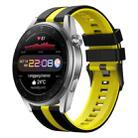 For Huawei Watch 3 Pro New 22mm Two Color Sports Silicone Watch Band(Black+Yellow) - 1