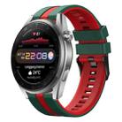 For Huawei Watch 3 Pro New 22mm Two Color Sports Silicone Watch Band(Green+Red) - 1