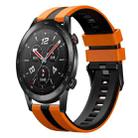 For Honor Watch GS 3i 22mm Two Color Sports Silicone Watch Band(Orange+Black) - 1