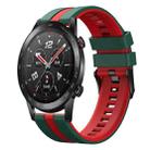 For Honor Watch GS 3i 22mm Two Color Sports Silicone Watch Band(Green+Red) - 1