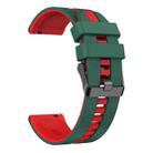 For Honor Watch GS 3i 22mm Two Color Sports Silicone Watch Band(Green+Red) - 2