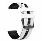For Samsung Galaxy Watch 7 44mm 20mm Two Color Sports Silicone Watch Band(White+Black) - 2