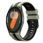 For Samsung Galaxy Watch 7 44mm 20mm Two Color Sports Silicone Watch Band(Light Green+Black) - 1