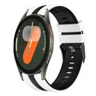 For Samsung Galaxy Watch 7 40mm 20mm Two Color Sports Silicone Watch Band(White+Black) - 1
