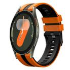 For Samsung Galaxy Watch 7 40mm 20mm Two Color Sports Silicone Watch Band(Orange+Black) - 1