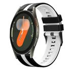 For Samsung Galaxy Watch 7 40mm 20mm Two Color Sports Silicone Watch Band(Black+White) - 1