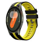 For Samsung Galaxy Watch 7 40mm 20mm Two Color Sports Silicone Watch Band(Black+Yellow) - 1