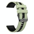 For Samsung Galaxy Watch FE 40mm 20mm Two Color Sports Silicone Watch Band(Light Green+Black) - 2