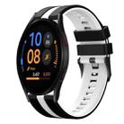 For Samsung Galaxy Watch FE 40mm 20mm Two Color Sports Silicone Watch Band(Black+White) - 1