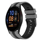 For Samsung Galaxy Watch FE 40mm 20mm Two Color Sports Silicone Watch Band(Grey+Black) - 1