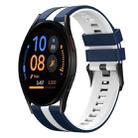 For Samsung Galaxy Watch FE 40mm 20mm Two Color Sports Silicone Watch Band(Blue+White) - 1