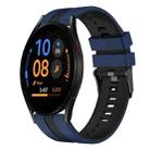 For Samsung Galaxy Watch FE 40mm 20mm Two Color Sports Silicone Watch Band(Blue+Black) - 1