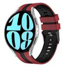 For Samsung Galaxy Watch 6 44mm 20mm Two Color Sports Silicone Watch Band(Red+Black) - 1