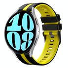 For Samsung Galaxy Watch 6 44mm 20mm Two Color Sports Silicone Watch Band(Black+Yellow) - 1
