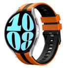 For Samsung Galaxy Watch 6 40mm 20mm Two Color Sports Silicone Watch Band(Orange+Black) - 1