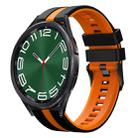 For Samsung Galaxy Watch 6 Classic 47mm 20mm Two Color Sports Silicone Watch Band(Black+Orange) - 1