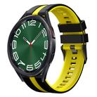 For Samsung Galaxy Watch 6 Classic 47mm 20mm Two Color Sports Silicone Watch Band(Black+Yellow) - 1