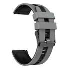 For Samsung Galaxy Watch 6 Classic 47mm 20mm Two Color Sports Silicone Watch Band(Grey+Black) - 2