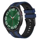 For Samsung Galaxy Watch 6 Classic 47mm 20mm Two Color Sports Silicone Watch Band(Blue+Black) - 1