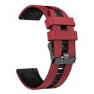 For Samsung Galaxy Watch 6 Classic 43mm 20mm Two Color Sports Silicone Watch Band(Red+Black) - 2