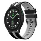 For Samsung Galaxy watch 5 Pro Golf Edition 20mm Two Color Sports Silicone Watch Band(Black+Grey) - 1