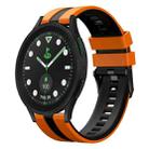 For Samsung Galaxy watch 5 Golf Edition 20mm Two Color Sports Silicone Watch Band(Orange+Black) - 1