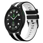For Samsung Galaxy watch 5 Golf Edition 20mm Two Color Sports Silicone Watch Band(Black+White) - 1