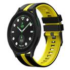 For Samsung Galaxy watch 5 Golf Edition 20mm Two Color Sports Silicone Watch Band(Black+Yellow) - 1