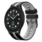 For Samsung Galaxy watch 5 Golf Edition 20mm Two Color Sports Silicone Watch Band(Black+Grey) - 1