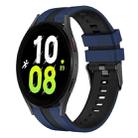 For Samsung Galaxy Watch 5  44mm 20mm Two Color Sports Silicone Watch Band(Blue+Black) - 1