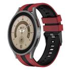 For Samsung Galaxy Watch 5 Pro  45mm 20mm Two Color Sports Silicone Watch Band(Red+Black) - 1