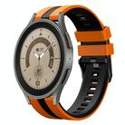 For Samsung Galaxy Watch 5 Pro  45mm 20mm Two Color Sports Silicone Watch Band(Orange+Black) - 1