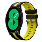 For Samsung Galaxy Watch 4 44mm 20mm Two Color Sports Silicone Watch Band(Black+Yellow) - 1