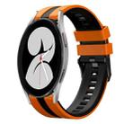 For Samsung Galaxy Watch 4 40mm 20mm Two Color Sports Silicone Watch Band(Orange+Black) - 1