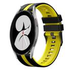 For Samsung Galaxy Watch 4 40mm 20mm Two Color Sports Silicone Watch Band(Black+Yellow) - 1